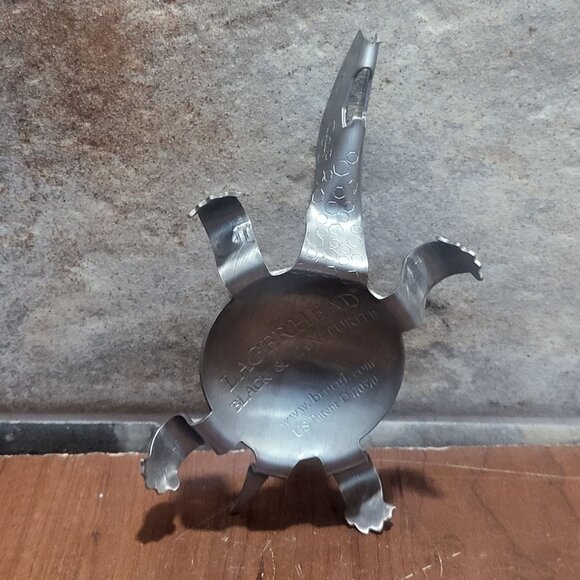 Lager Head Black & Tan Turtle Snapper Metal Bottle Opener Silver Tone - Picture 9 of 10